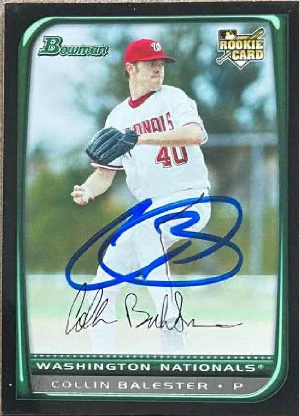 Collin Balester Signed 2008 Bowman Draft Picks & Prospects Baseball Card - Washington Nationals