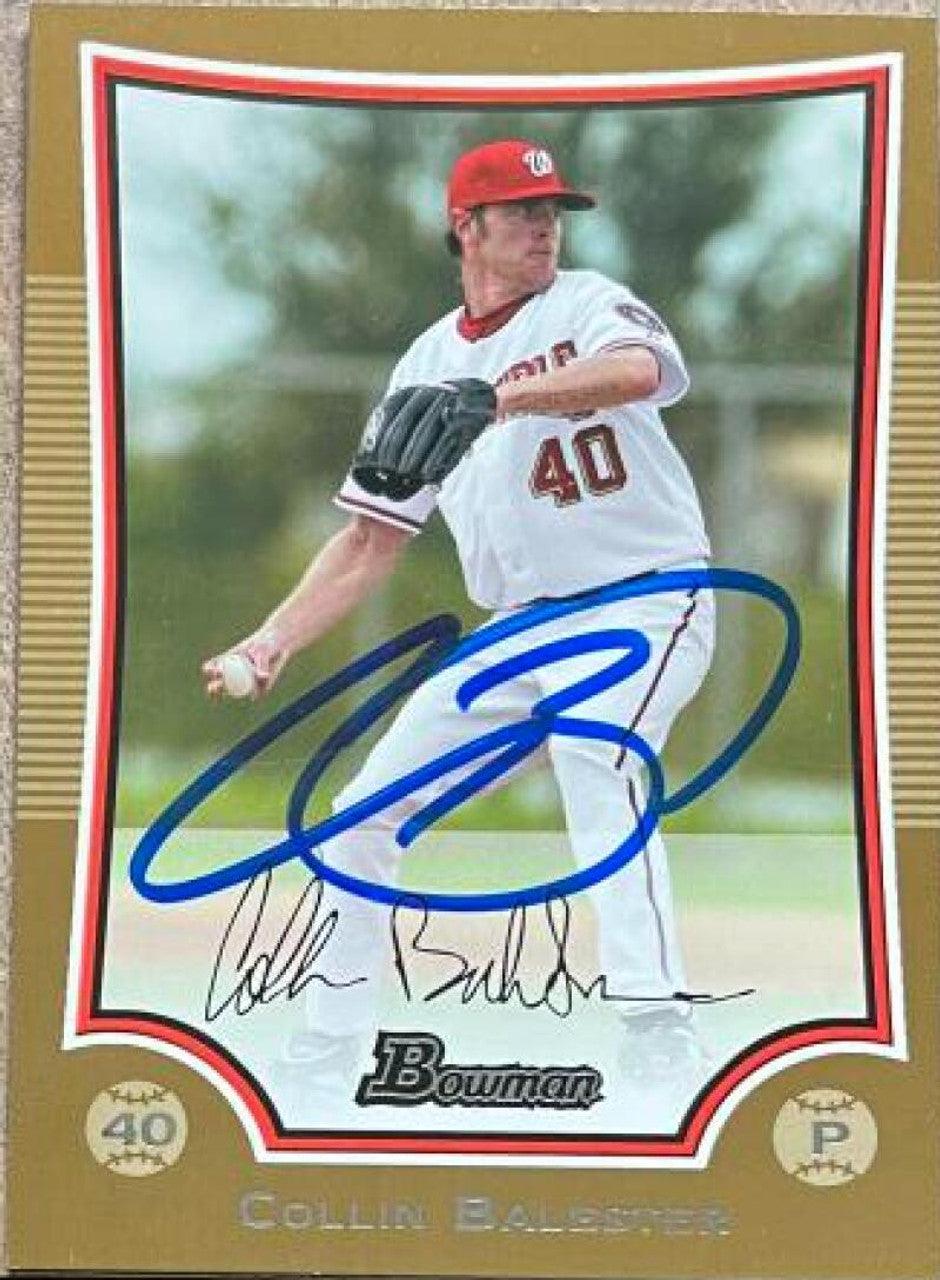 Collin Balester Signed 2009 Bowman Gold Baseball Card - Washington Nationals - PastPros