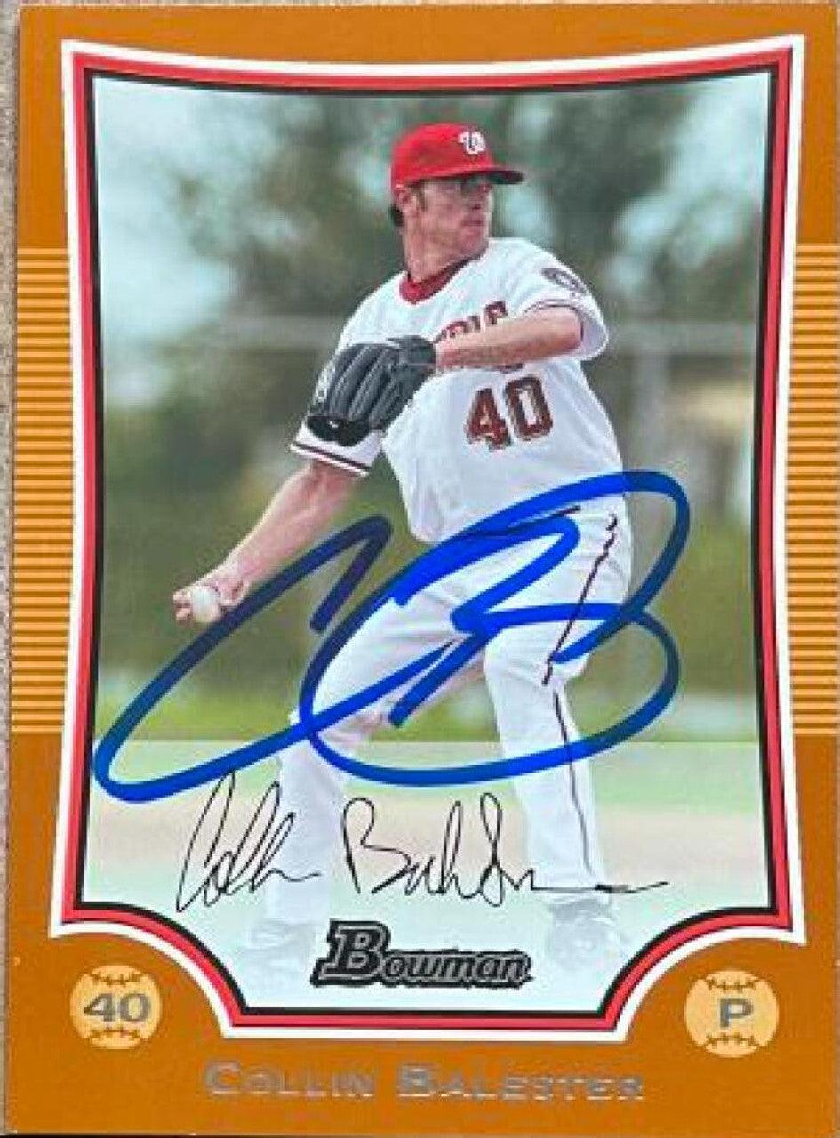 Collin Balester Signed 2009 Bowman Orange Baseball Card - Washington Nationals - PastPros