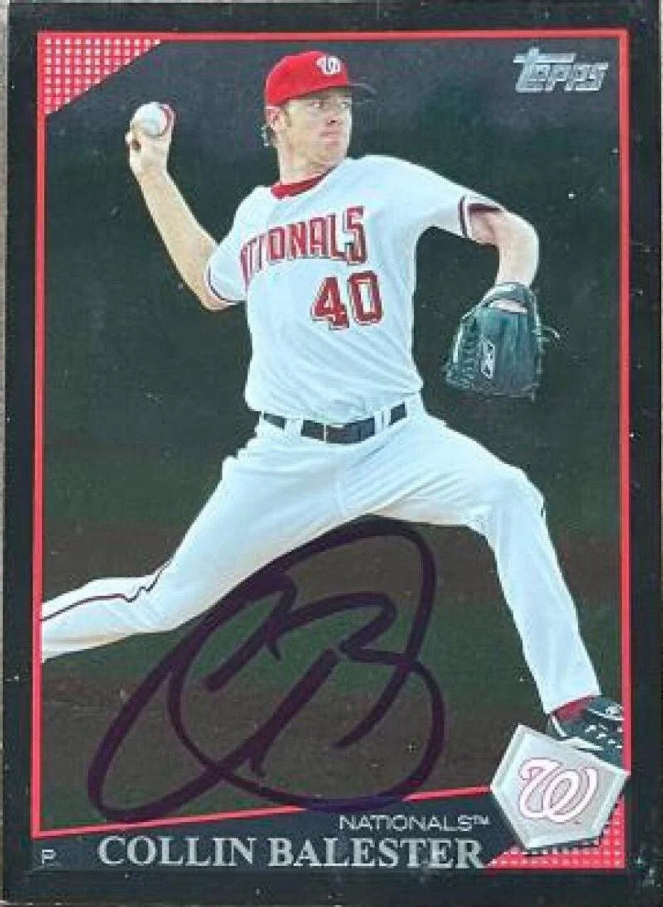 Collin Balester Signed 2009 Topps Black Baseball Card - Washington Nationals
