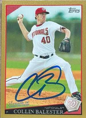 Collin Balester Signed 2009 Topps Gold Baseball Card - Washington Nationals