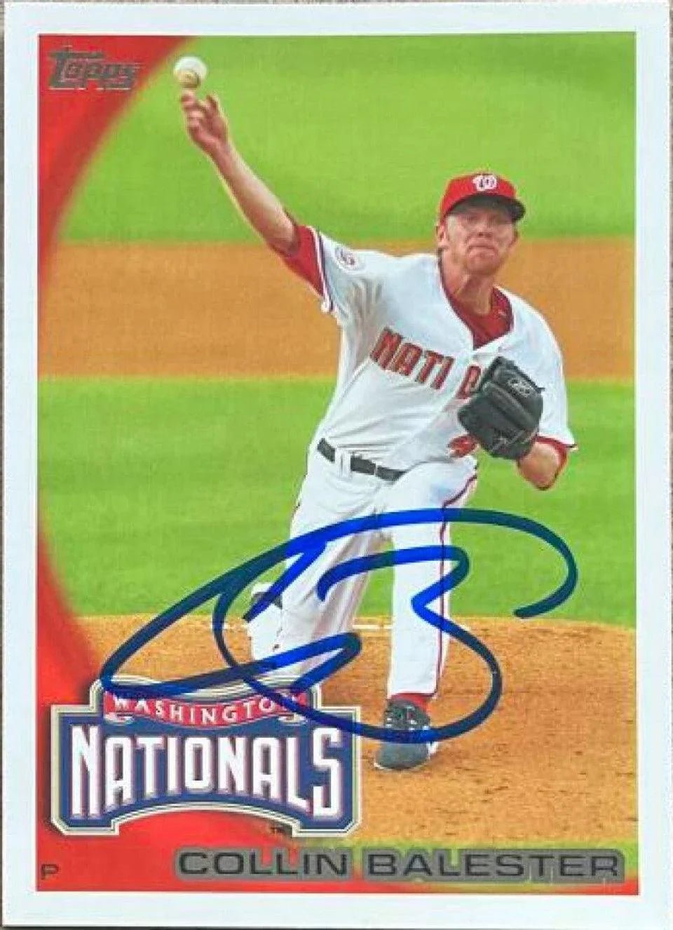 Collin Balester Signed 2010 Topps Baseball Card - Washington Nationals