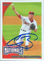 Collin Balester Signed 2010 Topps Baseball Card - Washington Nationals