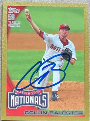 Collin Balester Signed 2010 Topps Gold Baseball Card - Washington Nationals