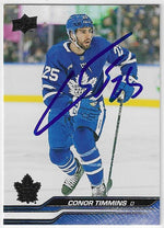 Connor Timmins Signed 2023 - 24 Upper Deck Hockey Card - Toronto Maple Leafs - PastPros