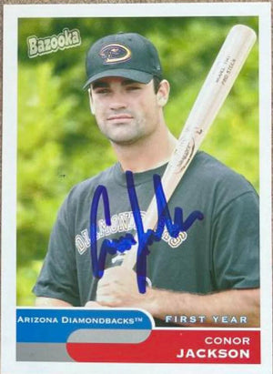 Conor Jackson Signed 2004 Bazooka Baseball Card - Arizona Diamondbacks - PastPros