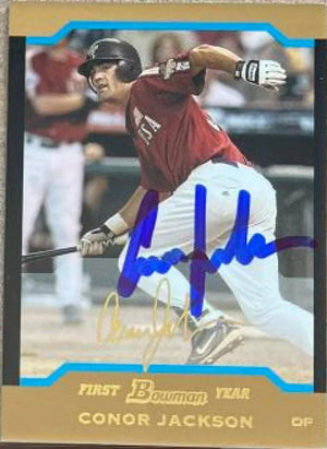 Conor Jackson Signed 2004 Bowman Draft Picks & Prospects Gold Baseball Card - Arizona Diamondbacks - PastPros