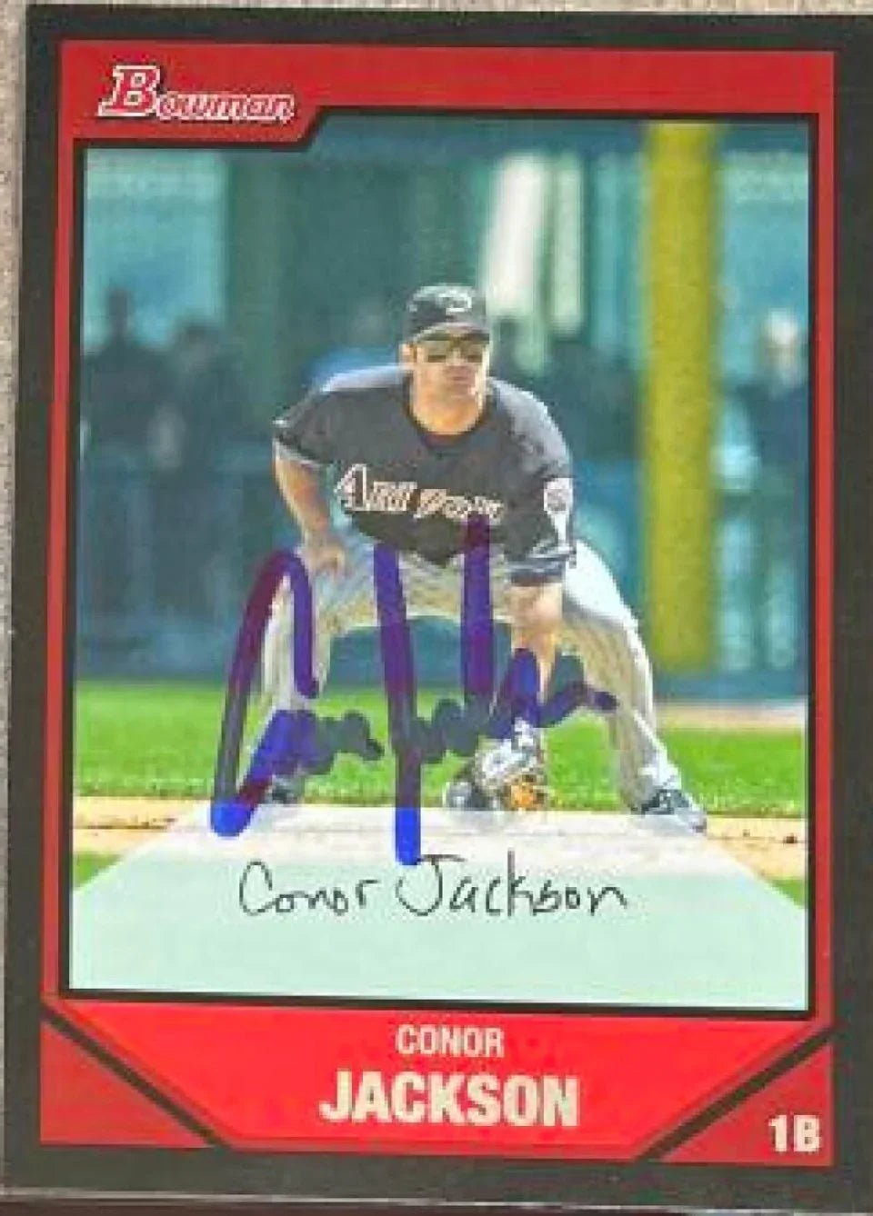 Conor Jackson Signed 2007 Bowman Baseball Card - Arizona Diamondbacks