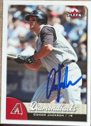 Conor Jackson Signed 2007 Fleer Baseball Card - Arizona Diamondbacks - PastPros