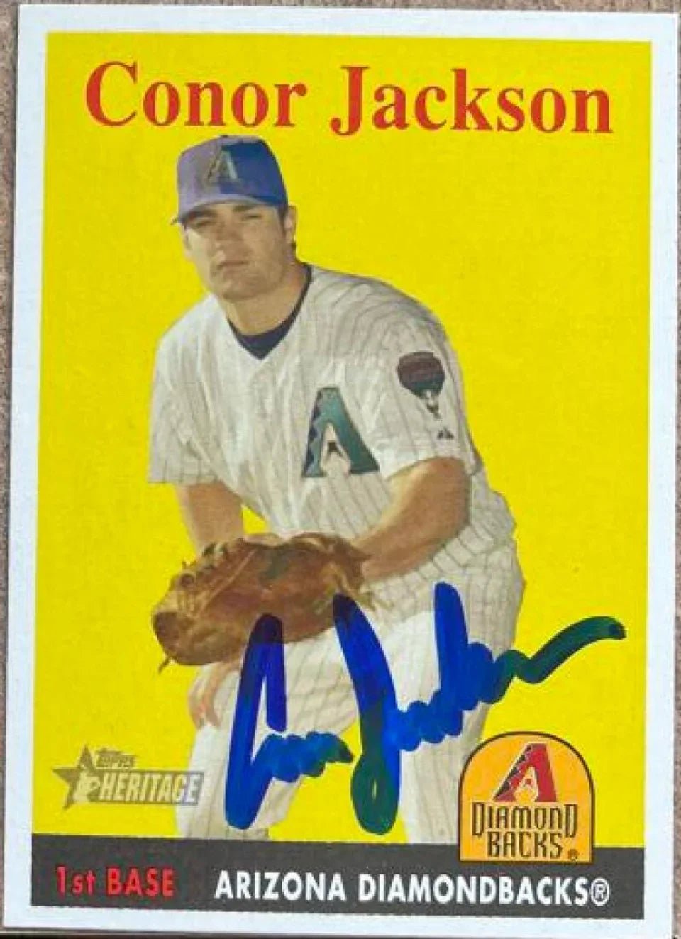 Conor Jackson Signed 2007 Topps Heritage Baseball Card - Arizona Diamondbacks