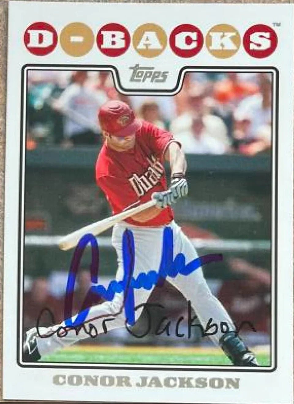 Conor Jackson Signed 2008 Topps Baseball Card - Arizona Diamondbacks