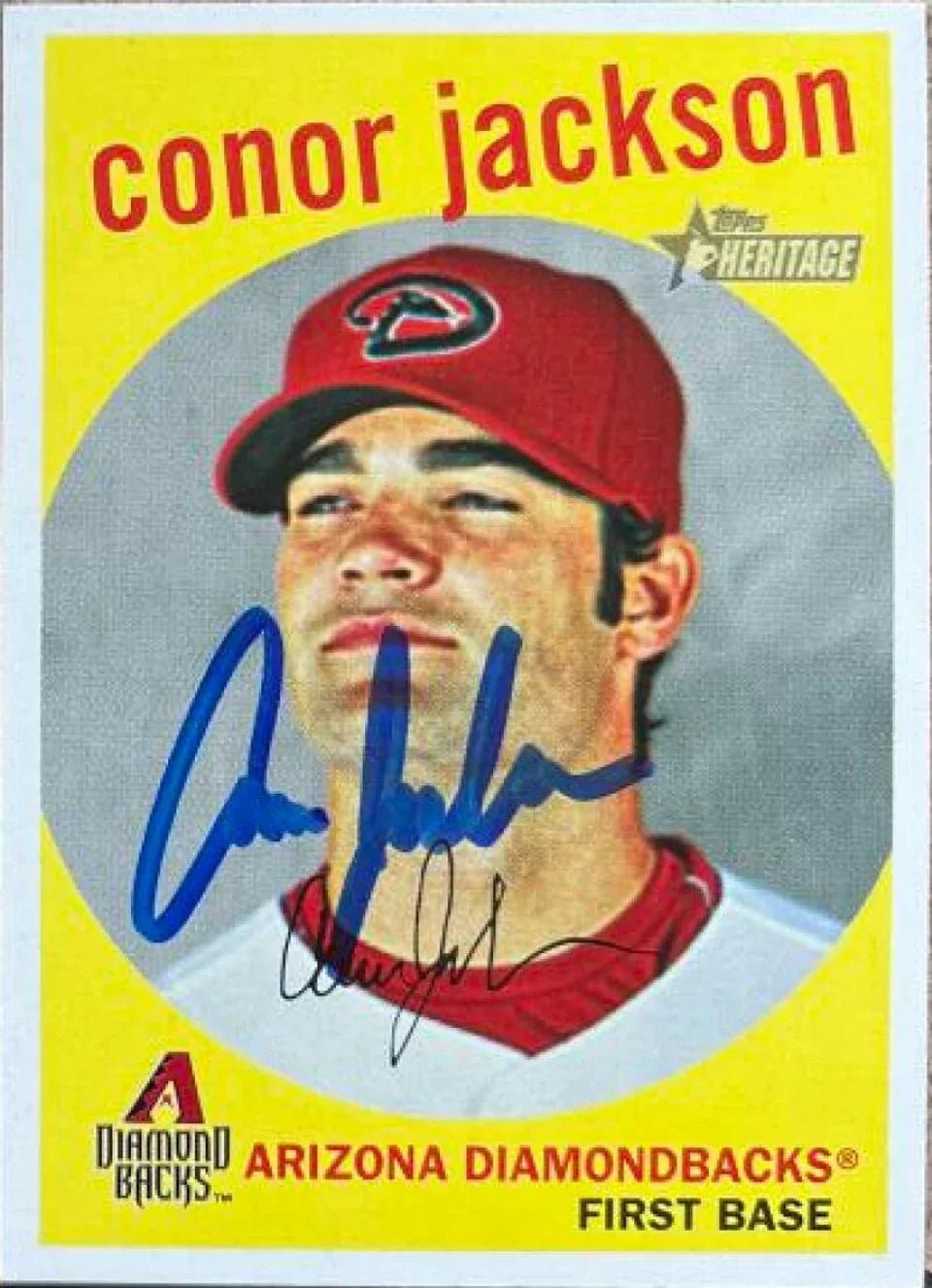 Conor Jackson Signed 2008 Topps Heritage Baseball Card - Arizona Diamondbacks