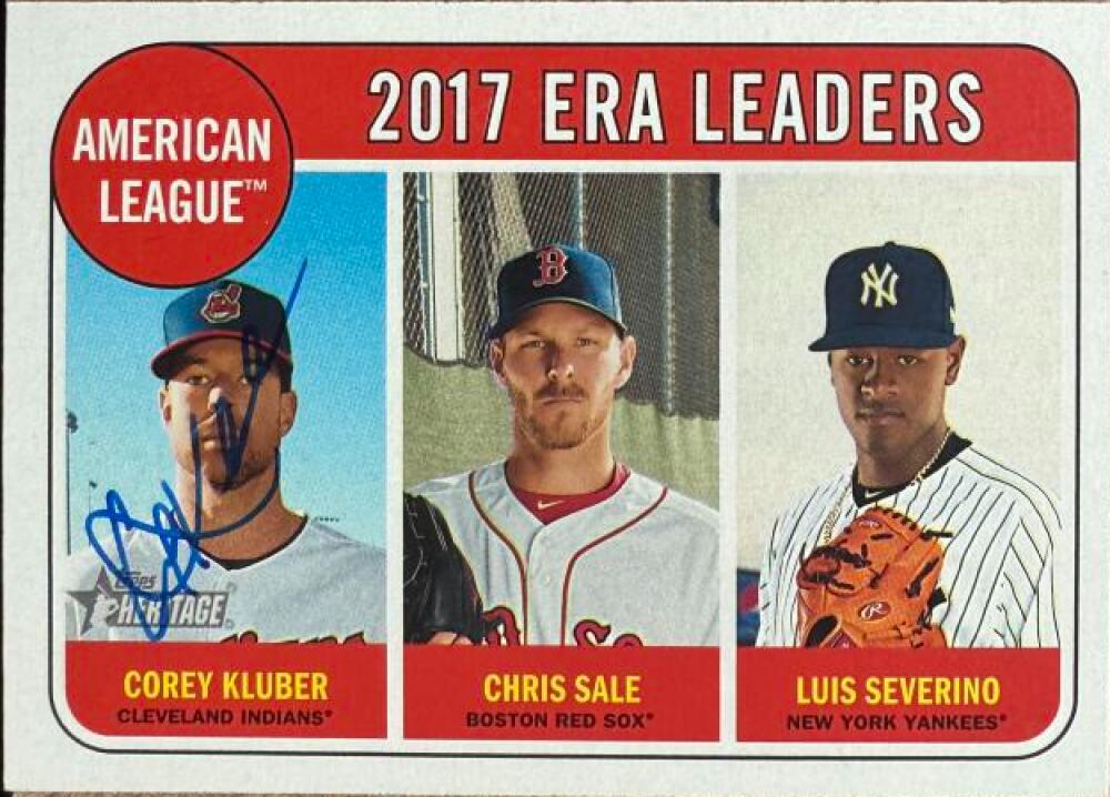 Corey Kluber Signed 2018 Topps Heritage Baseball Card - Cleveland Indians #7