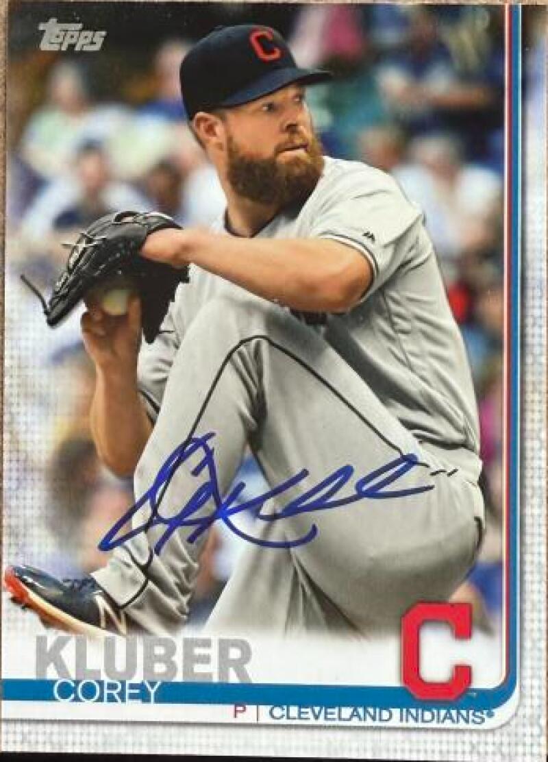Corey Kluber Signed 2019 Topps Baseball Card - Cleveland Indians #336