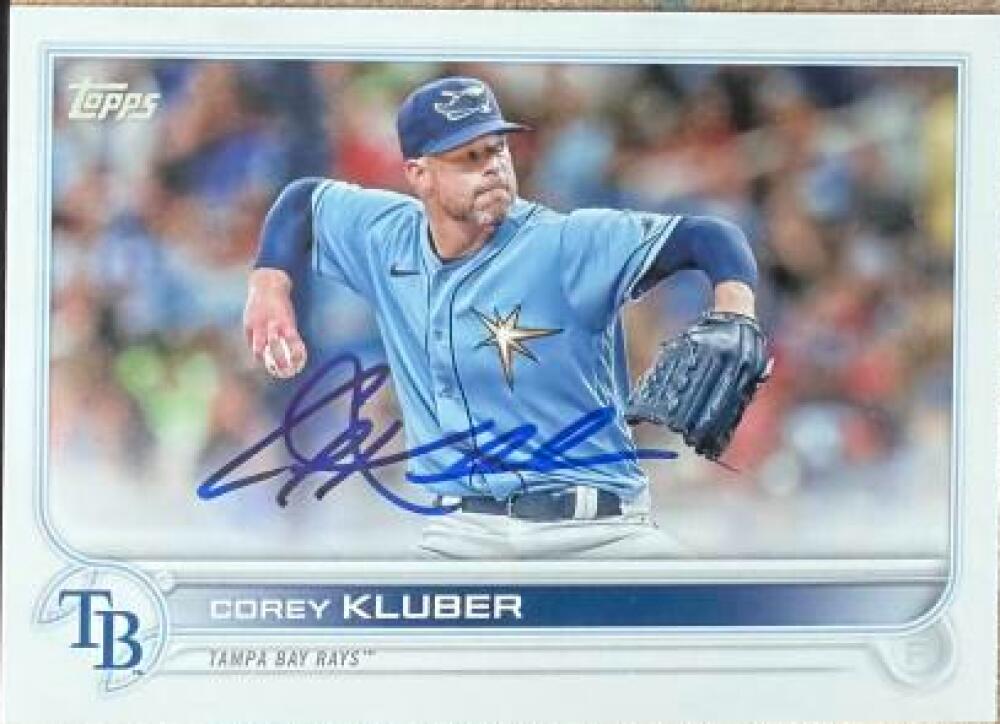 Corey Kluber Signed 2022 Topps Update Baseball Card - Tampa Bay Rays #US37