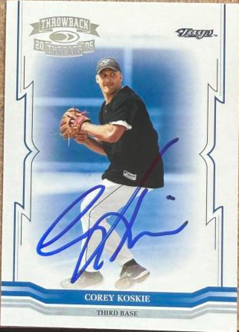 Corey Koskie Signed 2005 Donruss Throwback Threads Baseball Card - Toronto Blue Jays #228