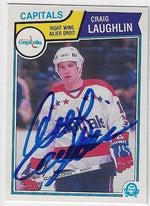 Craig Laughlin Signed 1983-84 O-Pee-Chee Hockey Card - Washington Capitals
