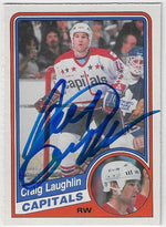 Craig Laughlin Signed 1984-85 O-Pee-Chee Hockey Card - Washington Capitals