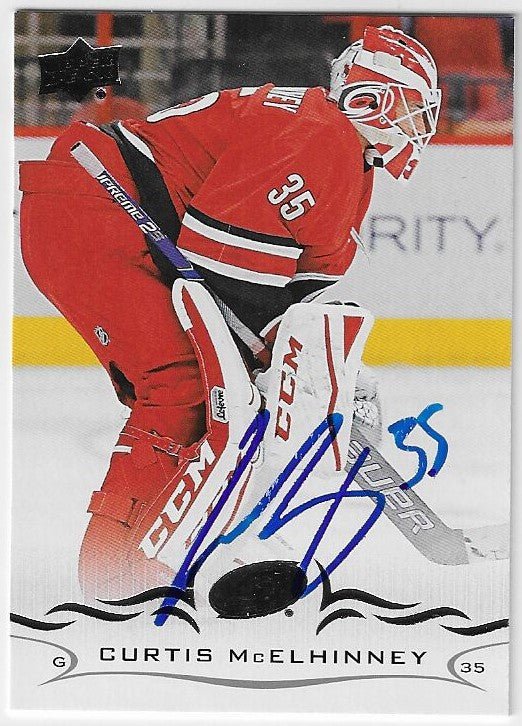 Curtis McElhinney Signed 2018 - 19 Upper Deck Hockey Card - Carolina Hurricanes - PastPros