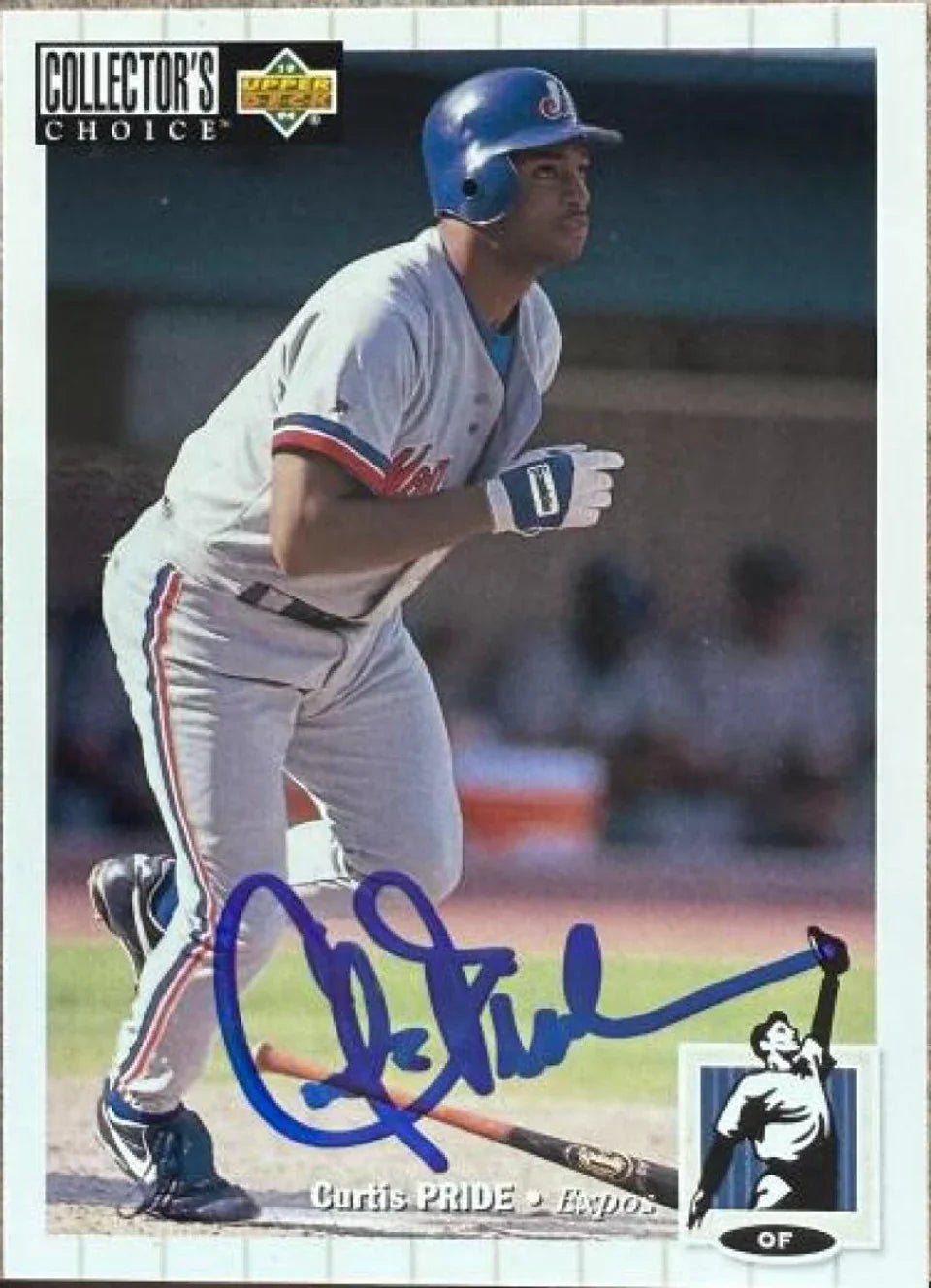 Curtis Pride Signed 1994 Collector's Choice Baseball Card -  Montreal Expos