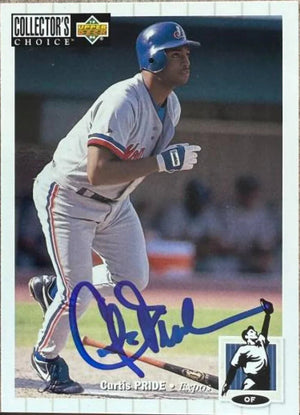 Curtis Pride Signed 1994 Collector's Choice Baseball Card -  Montreal Expos