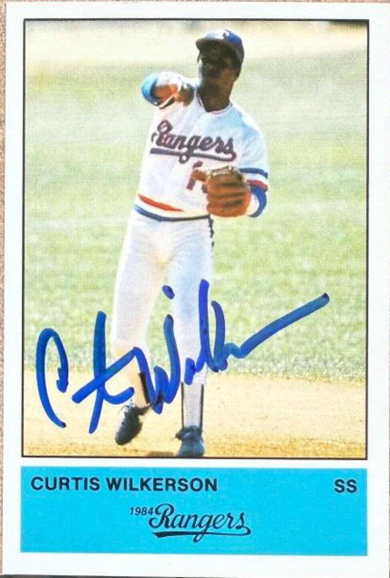 Curtis Wilkerson Signed 1984 Jarvis Press Baseball Card - Texas Rangers #NNO