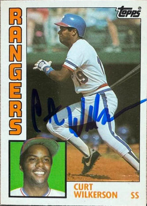 Curtis Wilkerson Signed 1984 Topps Traded Tiffany Baseball Card - Texas Rangers #127T