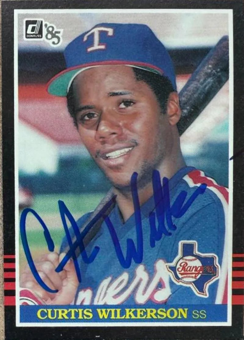 Curtis Wilkerson Signed 1985 Donruss Baseball Card - Texas Rangers #99