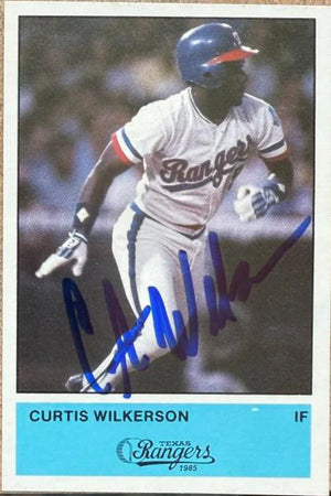 Curtis Wilkerson Signed 1985 Performance Printing Baseball Card - Texas Rangers #NNO