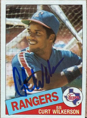 Curtis Wilkerson Signed 1985 Topps Baseball Card - Texas Rangers #594
