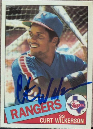 Curtis Wilkerson Signed 1985 Topps TIFFANY Baseball Card - Texas Rangers #594