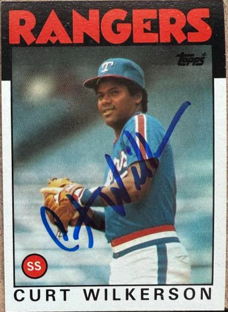 Curtis Wilkerson Signed 1986 Topps Baseball Card - Texas Rangers #434