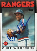 Curtis Wilkerson Signed 1986 Topps Baseball Card - Texas Rangers #434
