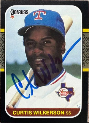 Curtis Wilkerson Signed 1987 Donruss Baseball Card - Texas Rangers #223