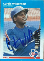 Curtis Wilkerson Signed 1987 Fleer Baseball Card - Texas Rangers #141