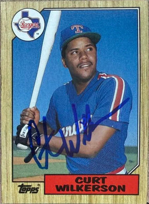 Curtis Wilkerson Signed 1987 Topps Baseball Card - Texas Rangers #228