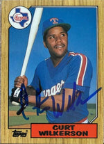 Curtis Wilkerson Signed 1987 Topps Tiffany Baseball Card - Texas Rangers #228