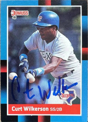 Curtis Wilkerson Signed 1988 Donruss Baseball Card - Texas Rangers #592