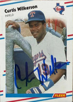 Curtis Wilkerson Signed 1988 Fleer Baseball Card - Texas Rangers #481
