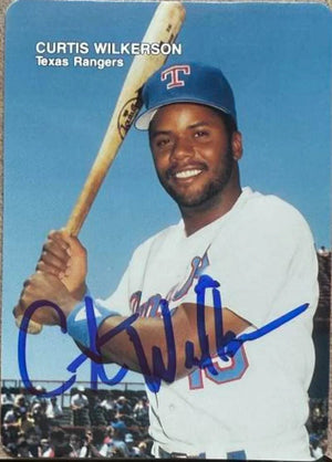Curtis Wilkerson Signed 1988 Mother's Cookies Baseball Card - Texas Rangers #14