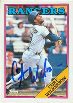 Curtis Wilkerson Signed 1988 Topps TIFFANY Baseball Card - Texas Rangers #53