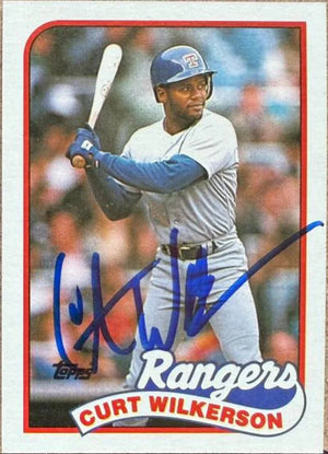 Curtis Wilkerson Signed 1989 Topps Baseball Card - Texas Rangers #331