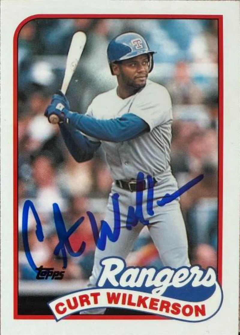Curtis Wilkerson Signed 1989 Topps TIFFANY Baseball Card - Texas Rangers #331