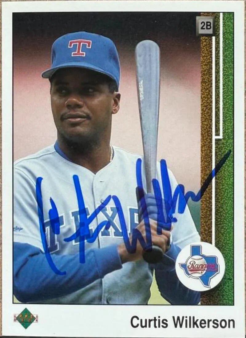 Curtis Wilkerson Signed 1989 Upper Deck Baseball Card - Texas Rangers #465