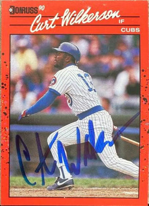 Curtis Wilkerson Signed 1990 Donruss Baseball Card - Chicago Cubs #608