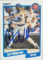 Curtis Wilkerson Signed 1990 Fleer Baseball Card - Chicago Cubs #46