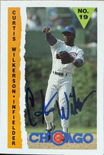 Curtis Wilkerson Signed 1990 Marathon Baseball Card - Chicago Cubs #NNO