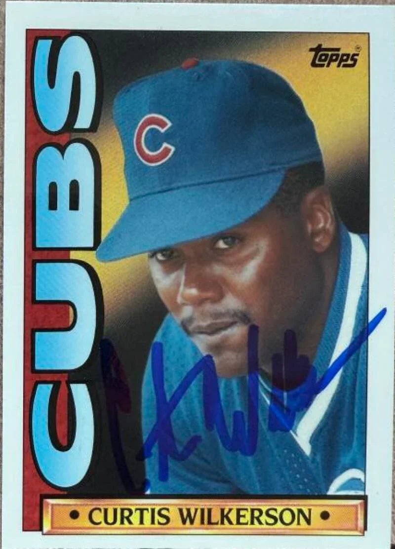 Curtis Wilkerson Signed 1990 Topps TV Baseball Card - Chicago Cubs #28