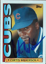 Curtis Wilkerson Signed 1990 Topps TV Baseball Card - Chicago Cubs #28