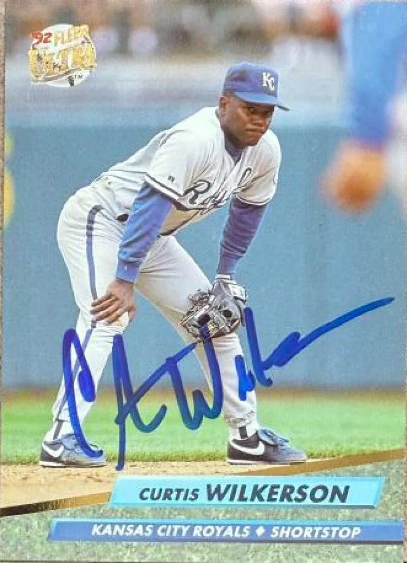 Curtis Wilkerson Signed 1992 Fleer Ultra Baseball Card - Kansas City Royals #377